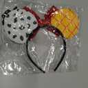 Foeran Mouse Ears Headbands, Sequin Mouse Ears Headband with Bow for Kids Adults Women, Accessories for Birthday Party Cosplay Costume (light gold bow) (1 Count)