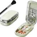 2 x Portable Pill Cutter and Splitter - Easy-to-Use Cutter for 1/2, 1/4, and Tiny Pills - Compact, Durable, and Ideal for Medication Precision