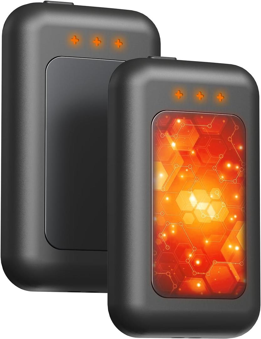 Hand Warmers Rechargeable, 6400mAh Electric Hand Warmers, AI Smart Chips 20Hrs Long Safe Heat, Portable Pocket Heater, Outdoor Camping Hunting Golf Accessories (2-Pack Grey)