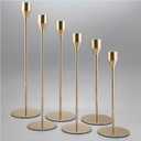 6Pcs French Gold Candlestick Holders Set Fit 3/4" Tall Taper Candle Home Decorative Table Centerpieces for Family Dinning, Party Decoration