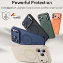 ESR Silicone Case for iPhone 17 Pro, Built-in Camera Stash Stand Compatible with MagSafe, Military-Grade Drop Protection Magnetic Phone Case, Cloud Series,Light Tan