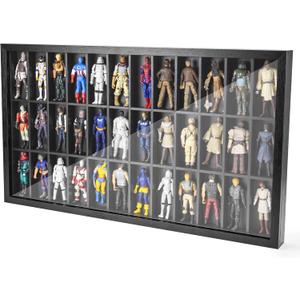 3.75 inch Figure Collectors Showcase, Display Frame Case for Action Figures, Dustproof Cabinet Box for Collectibles, Compatible with Star was/ Gi Jeo Classified Series, 24.61" X 1.65" X 13.98"