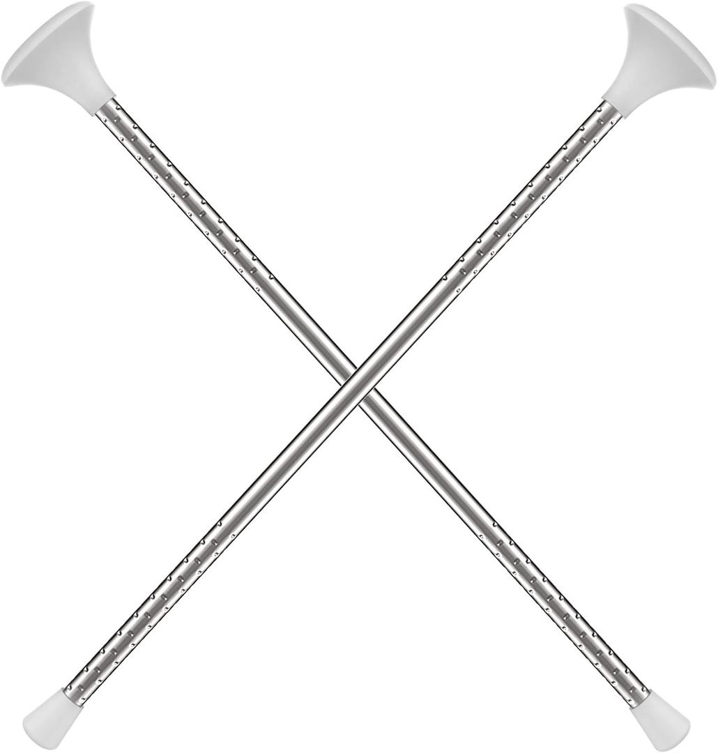 ABOAT 21" White Marching Baton Twirling Mini Shaft Cheerleader Dance Baton (21 Inch 2Pack, White)