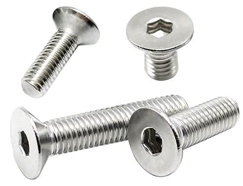 10PCS M8 x 35mm Flat Head Socket Cap Screws Bolts, Stainless Steel 18-8 (304), Bright Finish, Allen Socket Drive,Machine Screws Inner Hex Screw Fasteners Bolts