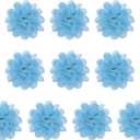 PATIKIL 3.9" Chiffon Flowers, 10 Pcs Mesh Fabric Flowers Sewing Fabric Appliques Headband Embellishments for DIY Craft Wedding Decor, Blue