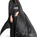 Little Adventures Deluxe Velvet Adult Cloak Cape with Lined Hood - Machine Washable Durable Cosplay Party Costume (Black)