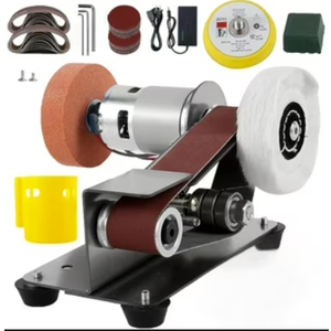 Mini Belt Sander, Electric Power Bench Belt Grinder, Adjustable Speed Electric Grinding Sanding Machine 