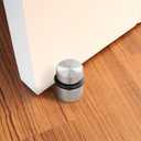 Design House 2-Pack Modern Cylindrical Floor Mounted Door Stops with Rubber Bumper, Satin Nickel, Heavy Duty Brass Construction Design House, 189332-SN