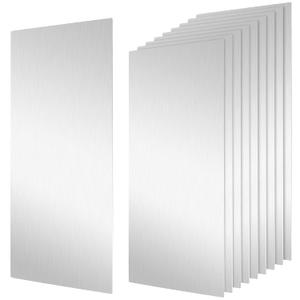 10 PCS 304 Stainless Steel Sheet, 11.8 x 5.9 x 0.018 inch Plain Thin Flat Stock Sheet Metal for DIY Crafting, Kitchens, Offices