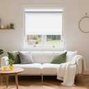 Grandekor No Drill Blackout Roller Shades | Textured-White 33.5Wx72H