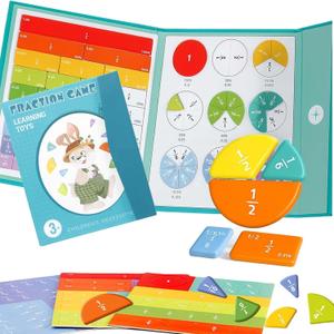 Magnetic Fraction Demonstration Book - 102 PCS Math Manipulatives for Elementary School, Montessori Homeschool Educational for Ages 6-12, Learn Fractions, Decimals & Percentages