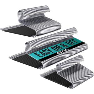 Set of 100 Stainless Steel Non-Slip Open-Ended Pant Hangers Durable Trouser Organizer