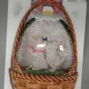 Easter Bunny Snow Globe for Easter Decorations, Easter Basket Eggs Design with Lighting FunctionsUSB or Battery Operated.