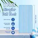 SmoothNovelty 8 Pack Microfiber Bath Towels Bulk 27'' x 60'' Oversized Bath Towel Highly Absorbent Extra Large Shower Sheets Soft Drying for Beach Pool Bathroom Salon Party(Blue)