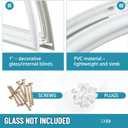 DoubleFill 1 Pcs 22 x 10 Inch Entry Door Frame Half Round Top Exterior Door Only Replacement Kit for 1" Glass (Glass Not Included), 1 Lite Exterior Front Doors Window Frame Replacement (Round Top)