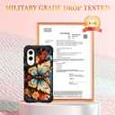 Hocase for Galaxy S25 Edge Case, Heavy Duty Shockproof Protection Soft Silicone Rubber+Hard Plastic Bumper Hybrid Protective Case for Samsung Galaxy S25 Edge (6.7") 2025 - Butterfly on Flowers