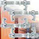 Gisafai 4Pack Shipping Container Connectors Bridge Fitting Clamp 260 mm Galvanized Screw Clamp to Connect Together, 20 or 40 Foot Containers Accessories Wheels Kit