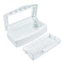 YoleShy Nail Tool Cleaning Box White Plastic Clean Container for Tweezers Esthetician Essentials Clean Jar for Hair Salon, Spa & Cutter Manicure Equipment-Nail Art Tool