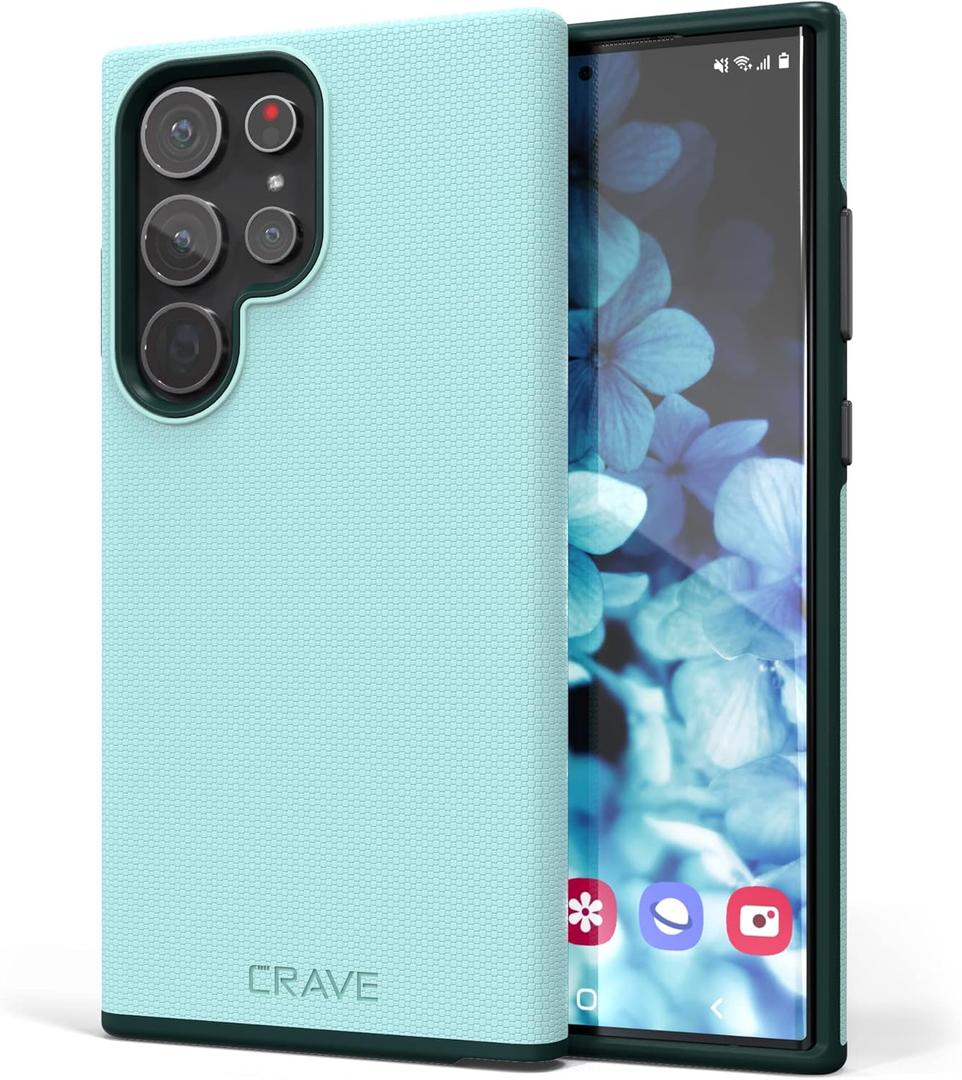 Crave for Samsung Galaxy S23 Ultra Case, Shockproof Protection Dual Layer Case for Samsung Galaxy S23 Ultra (6.8 inch) - Aqua