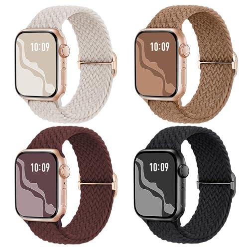 Braided Stretchy Solo Loop Compatible for Apple Watch Band 38mm 40mm 41mm 42mm 44mm 45mm 46mm 49mm for Women Men, Nylon Elastic Straps Wristbands for iWatch Series 11/10 9 8 7 6 5 4 3 SE/Ultra 3 2 1