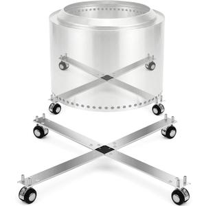 Zonon Rolling Firepit Stand with Wheels, 19-27" Fire Pit on Wheels for Outside Portable Elevated Firepit Accessory Rust-Proof Stainless Steel Camping Fire Pit Stand for Patio Camping Gifting Outdoor