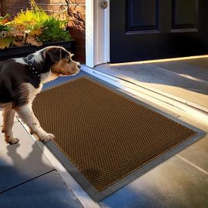 Muddy Mat® Meshy Mat Door Mat Heavy-Duty Quick-Dry Floor Mat, Sand & Dirt Trapper for Indoor & Outdoor, Ideal for Entrance, Mudrooms,Patios & Garages,Low-Profile,Non-Slip,Washable– Orange 17"x30"x0.4"
