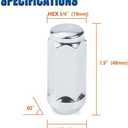 GAsupply 20pcs 1/2-20 Lug Nuts Long, 1/2 x20 Chrome Lug nut Closed End Bulge Acorn, Cone Seat 1.9 inch 48mm Tall 3/4 inch 19mm Hex (Silver)