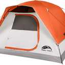 Happy Travel Camping Tent, 4 Person Dome Tents for Camping with Rainfly, Waterproof Clip Easy Setup Portable Family Tent with Mesh Windows, 20% More Headroom Backpacking Tents for Camping & Hiking