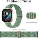 Ouwegaga Elastic Band Compatible with Fitbit Versa 4 Bands/Sense 2/Sense/Versa 3 Bands for Women Men, Adjustable Stretchy Nylon Solo Loop Sport Strap Compatible with Fitbit Smartwatch, 6 Packs