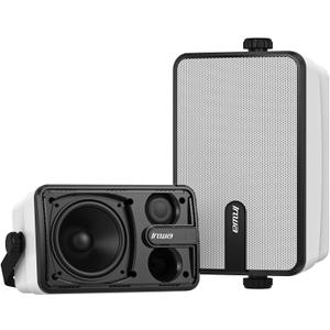 Inwa Upgraded Bluetooth Outdoor Speakers, IPX5 Waterproof Wall Mount Speaker, Powerful Bass, Wireless Sync Up to 100 Speakers, Indoor/Outdoor Sound System for Patio/Porch/Gazebo/Garage(MZ-632, 2 PCS)