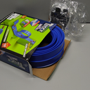 KETIEE Flex Tracks 16Ft for Kids: Flexible Race Car Ramp Track with 4 Small Racecars and 8 Suction Cups Compatible with Diecast 1/64th Cars, Rolls Up Portable Racetrack for Ages 3 & Up (Blue)