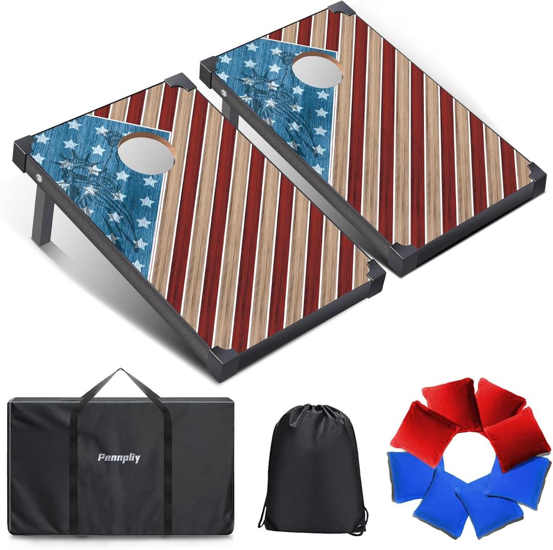 2x3 Cornhole Boards Set, Cornhole Outdoor Game Set - Corn Hole Toss Boards Set with 8 Cornhole Bags and 2 Cornhole Boards, Cornhole Sets for Adults Lawn Outside Backyard Games
