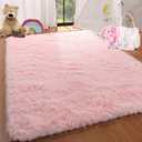 Pink Soft Area Rug for Bedroom,5x8,Fluffy Rugs,Furry Rugs for Living Room,Shag Rugs for Girls Baby Room,Shaggy Rug for Kids Room,Fuzzy Rugs for Nursery Dorm Room,Anti-Slip Rug,Pink Carpet,Home Decor