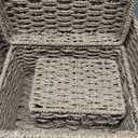 Small Nesting Wicker Cube Storage Boxes with Lids and Metal Steel Frame, Set of 2 Straw Wire Woven Square Storage Basket Organiser for Home, Kids, Toys, Small Items