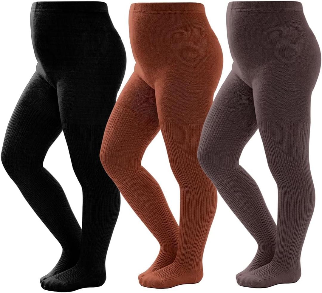 vanberfia Warm Tights for Baby Girl: Winter Cotton Cable Knit Stocking - Thick Toddler Legging for Various Occasions (6-12 Months, Cll17088)