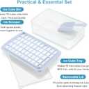 ARTLEO Ice Cube Maker Trays for Freezer with Lid and Storage Bin, Easy Release 55 Mini Nugget Ice Cubes Trays 2 pack with Cover, Ice Holder, Scooper, Flexible Plastic Ice Mold & Bin, BPA Free (Gray)
