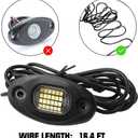 SUNPIE 12 Pods White Rock Lights – Aluminium Housing, Quick Connect, 24 High Power Chips, 4M Extension Wires, 6000K Pure White, Mounting Pads Included, IP67, Fits Trucks, SUV, ATV, UTV, Trailer