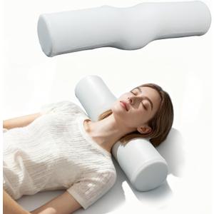 SMDR Cervical Neck Roll Pillow for Sleeping, Memory Foam Round Bolster for Neck and Shoulder Pain Relief, Firm Support Ergonomic Pillow
