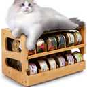Coanto Upgraded Cat Food Organizer, Cat Food Can Organizer, Can Organizer for Pantry, Cat Food Storage, Bamboo, Holds 36 (3oz) Cans