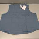 WIHOLL Two Piece Set for Women Summer Outfits Vacation Lounge Sets Round Neck Matching Sets Wide Leg Crop Pants, Size L