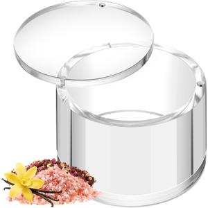 Acrylic Salt Cellar Clear Salt Container with Magnetic Swivel Lid, Salt and Pepper Holder, 6 Ounce Capacity Sugar Bowl, Salt Storage Box for Countertop