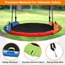 Tree Swing, Saucer Swing, 40 inch 900lbs Weight Capacity, with Adjustable Hanging Straps, for Backyard Outdoor, Multicolor, Circle Round Disc, Gifts for Kids
