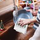 Winter Christmas Tree Kitchen Towels, Rustic Xmas Tree Dish Tea Towels for Kitchen Decor, Winter Holiday Farmhouse Christmas Hand Towel for Bathroom Decor, 16x24 Inches