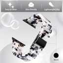 V-MORO Resin Band Compatible with Apple Watch Series 7/8/9/10/11 46mm/45mm/44mm/42mm Men Fashion Strap for iWatch Series 6/5/4/3/2/1/SE/SE 2 Lightweight Bracelet Wristband (Classic Ivory Tortoise-Black)
