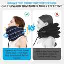 Neck Stretcher Cervical Traction Device, Adjustable Inflatable Neck Brace with Breathable Washable Fabric, Home Use Neck Relief Tool for Effective Neck Decompression(Blue)