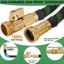 100 ft Flexible Garden Hose with 10 Spray Nozzle-Heavy Duty Superior Strength 96D Material Garden hoses -5-Layer PTE Latex Core - Lightweight Water hoses- Extra Strong Brass Connectors Garden hose