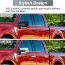 Side Mirror Covers Compatible with Ford F150 2021-2025 Chrome Door Handle Covers W/ 2 SMT Keyholes