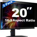[2 Pack] 20 Inch Computer Privacy Screen for 16:9 Aspect Ratio Widescreen Monitor, Eye Protection Anti Glare Blue Light Filter Shield, Removable Anti-Scratch Anti Spy Protector