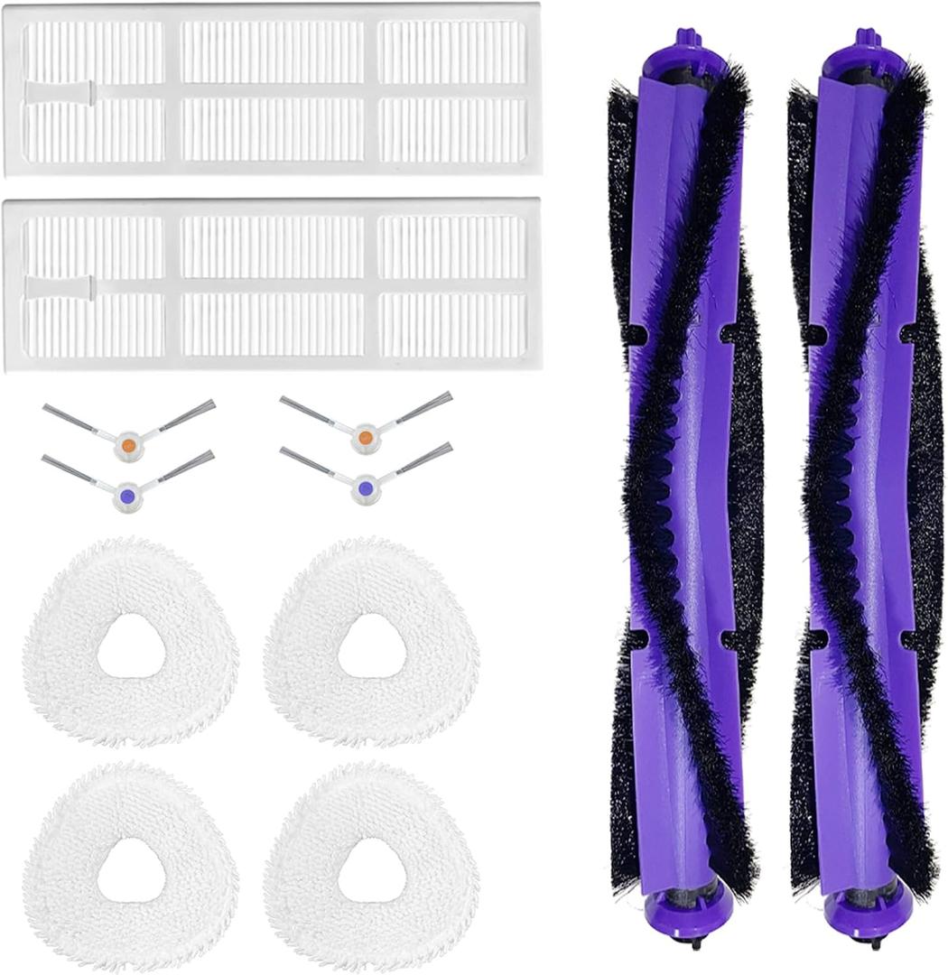 Accessories Replacement for Narwal Freo Robot Cleaner Vacuum Accessories Set 2X Brush 2X Filter 4X Mop 4 SideBrush