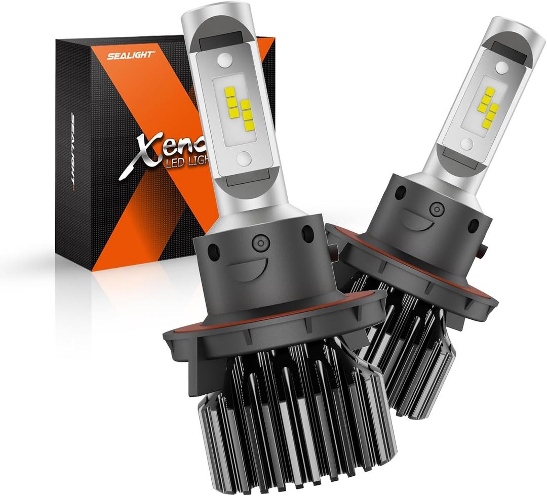 SEALIGHT 9008 Light Bulbs, H13 40,000LM Powersports Bulbs, 6500K Cool White Plug and Play, CANBus Ready, Super Bright, h13 Pack of 2
